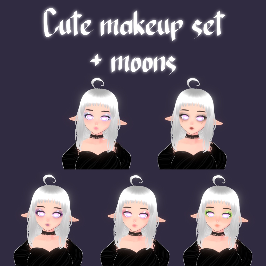 VRoid | Cute makeup set + moons | 化粧