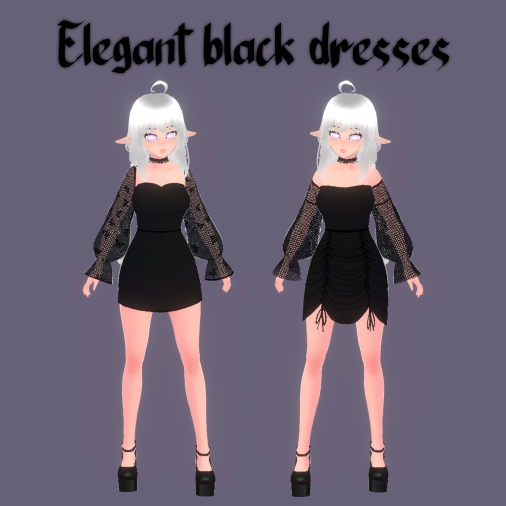 VRoid | Elegant black dresses | 衣装