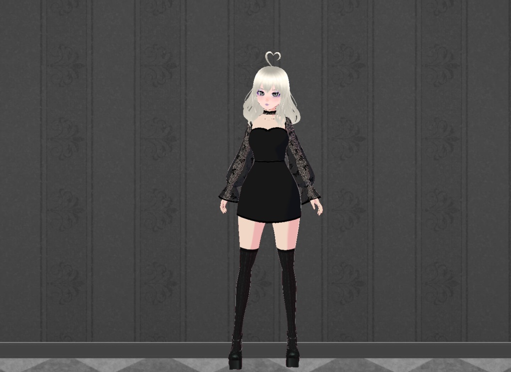 VRoid | Elegant black dresses | 衣装