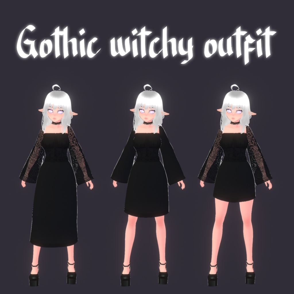 VRoid | Gothic witchy outfit set | 衣装