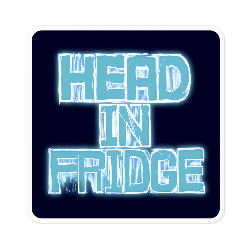 フリーゲーム「HEAD IN FRIDGE」タイトルロゴ ステッカー