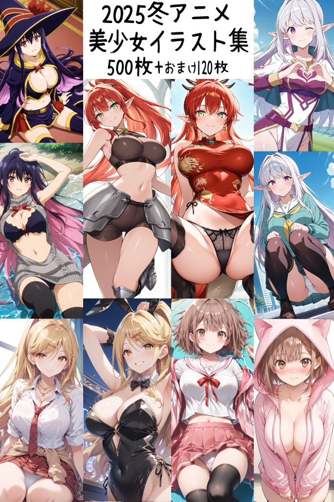 【リク券付】2025冬アニメ美少女イラスト集500枚