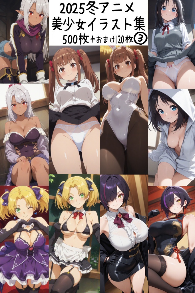 【リク券付】2025冬アニメ美少女イラスト集3-500枚