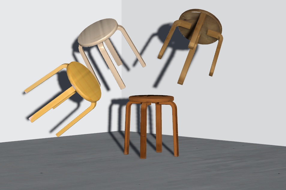 <基本無料>CH02 ウッドスツール 椅子/chair/3d/vrc想定