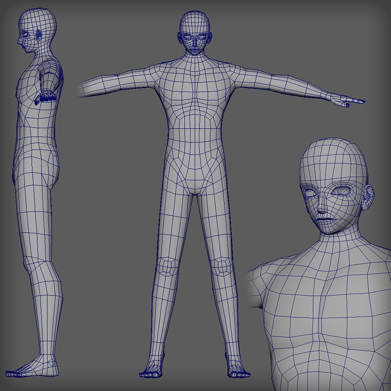 ローポリ男性キャラ素体