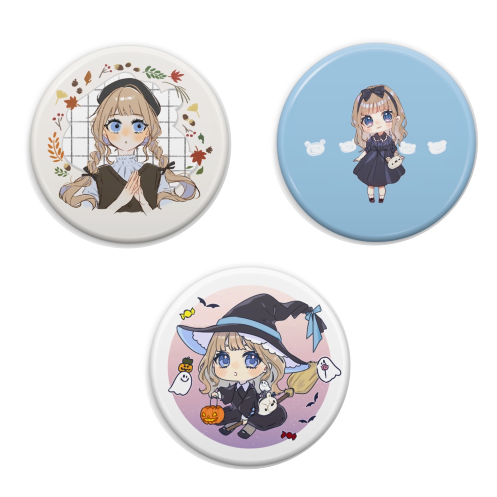 看板娘ちゃん缶バッジ