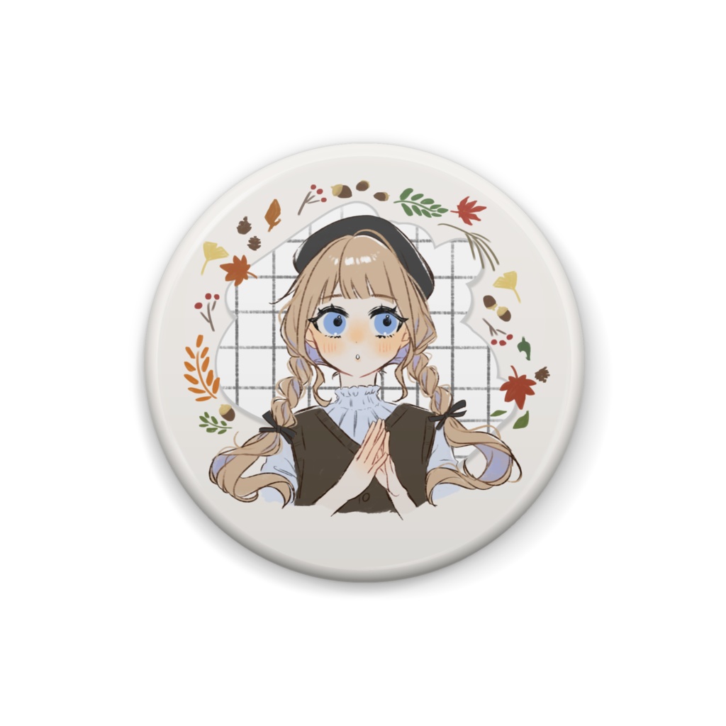 看板娘ちゃん缶バッジ