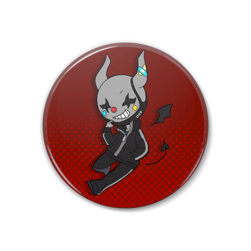 【非公式】BinTRoLL 灰色の悪魔缶バッチ