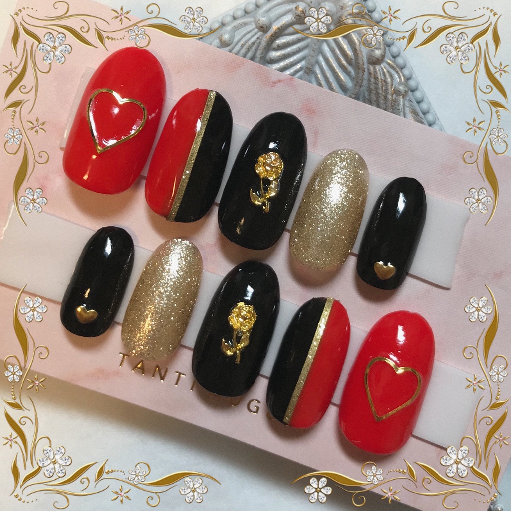 ツイステッドワンダーランド ハーツラビュル モチーフネイルチップ Suzune Nail Booth