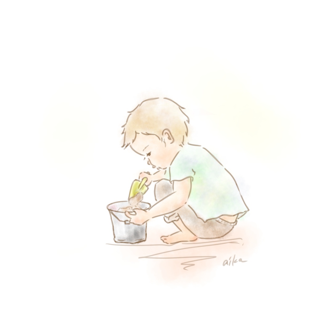 砂遊び(メガネ拭き)