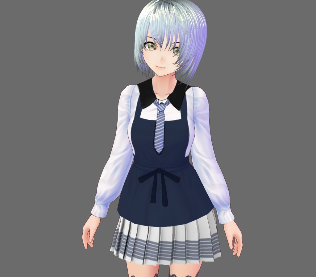 《VRoid》シンプルワンピース（エプロンタイプ）