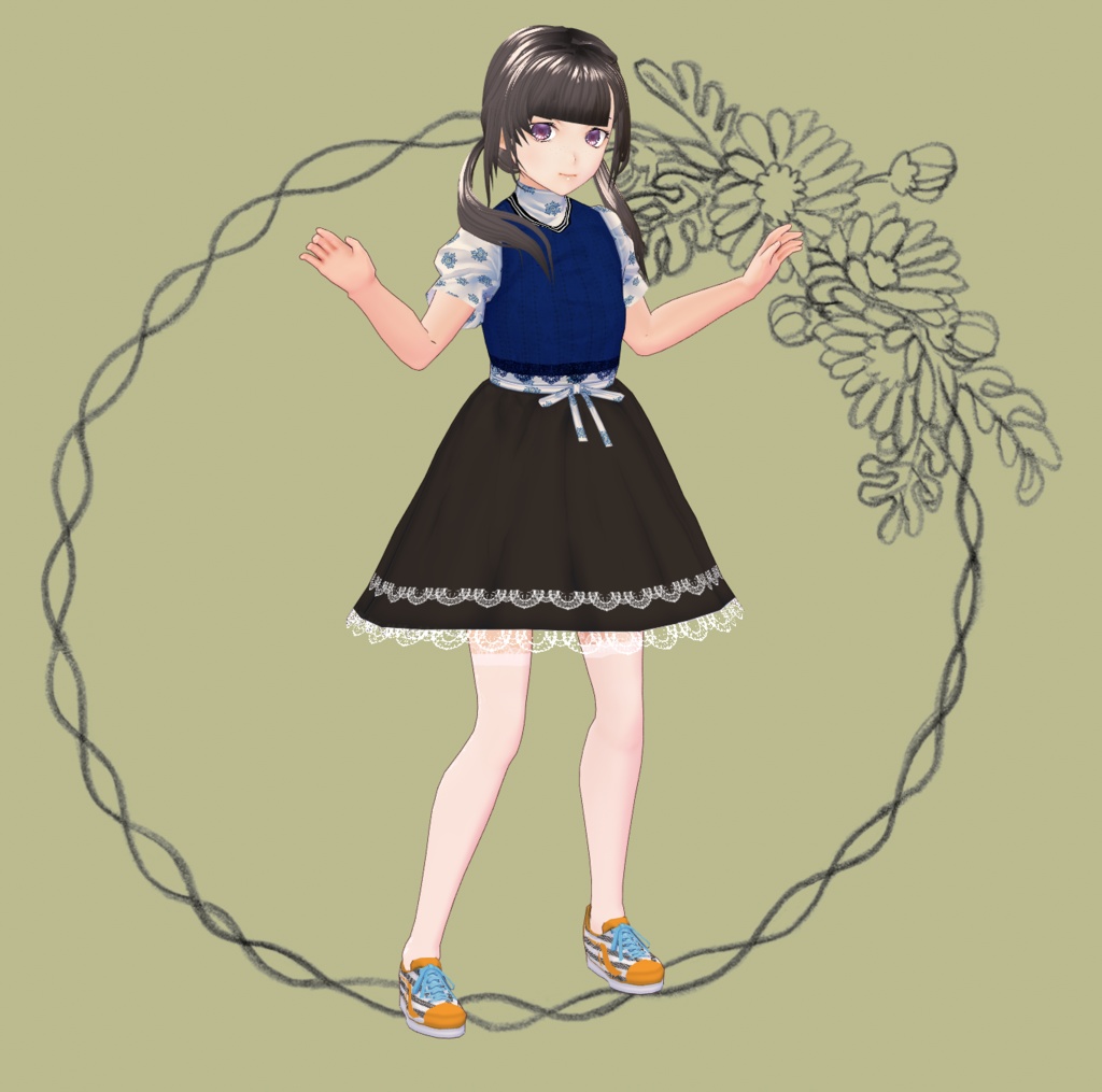 《VRoid》ラインスニーカー