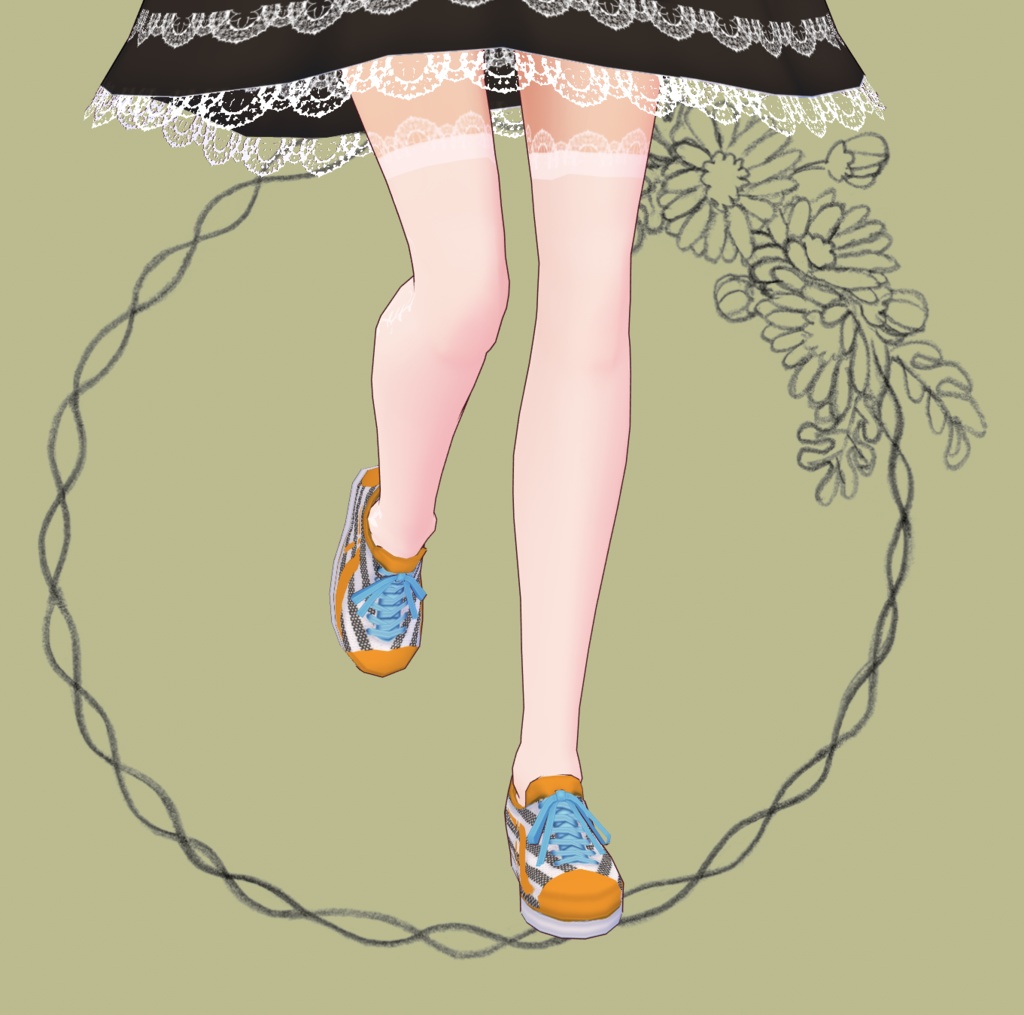 《VRoid》ラインスニーカー