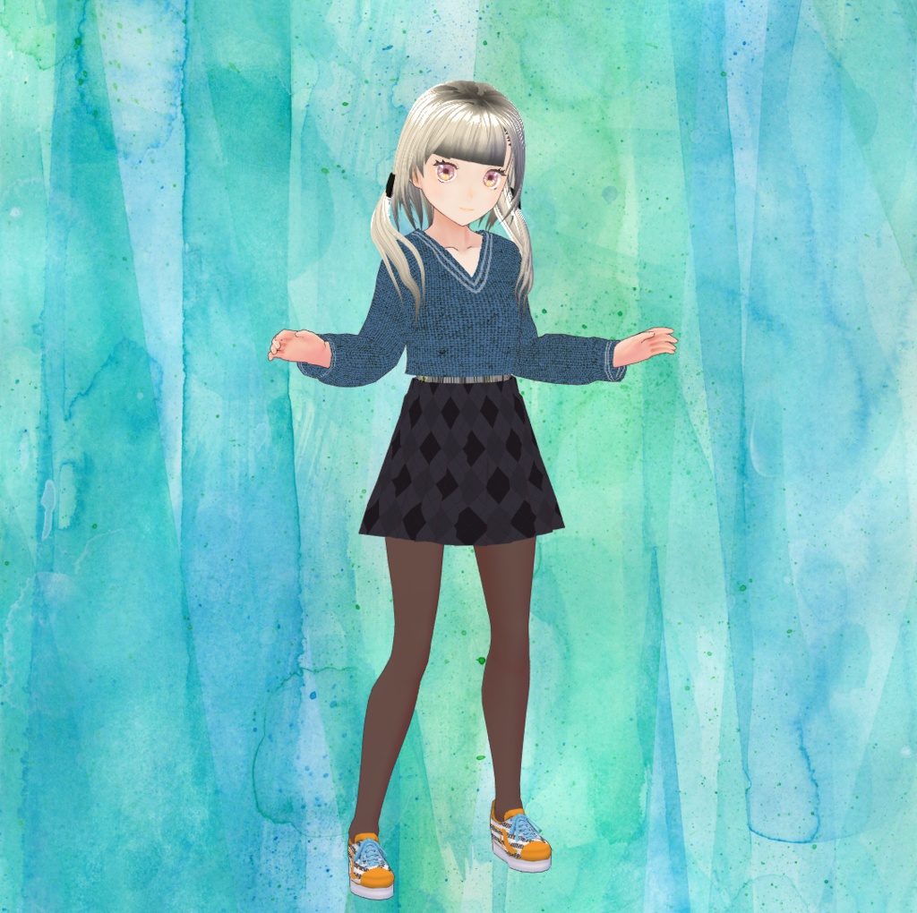 《VRoid》ニット（青）