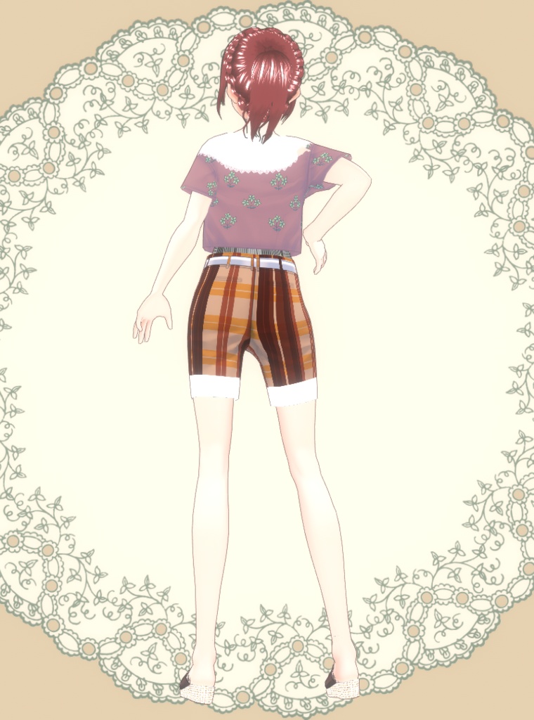 《Vroid》ミニTパンツセット