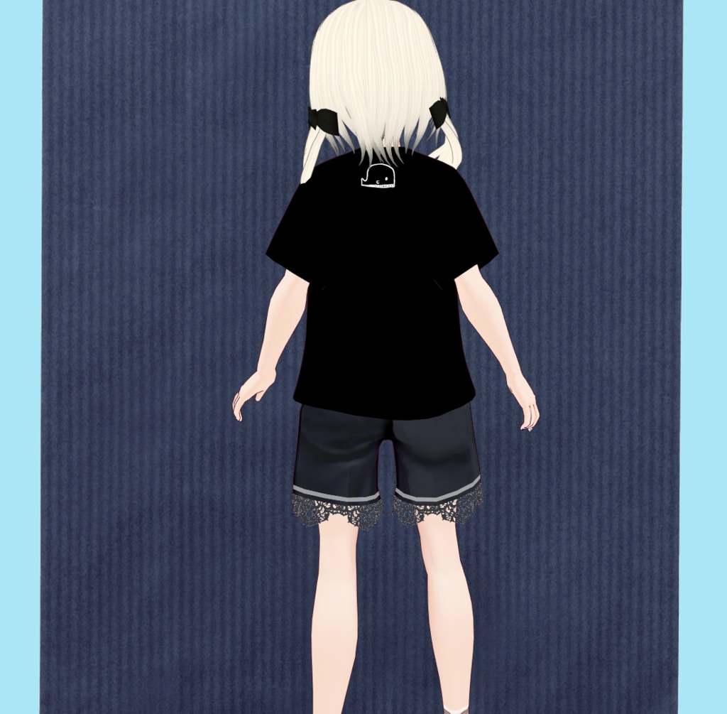 《VRoid用衣装テクスチャ》くじらTシャツ