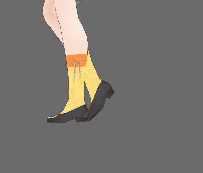 《VRoid用テクスチャ》リボンソックス黒、黄 ボタンソックス青