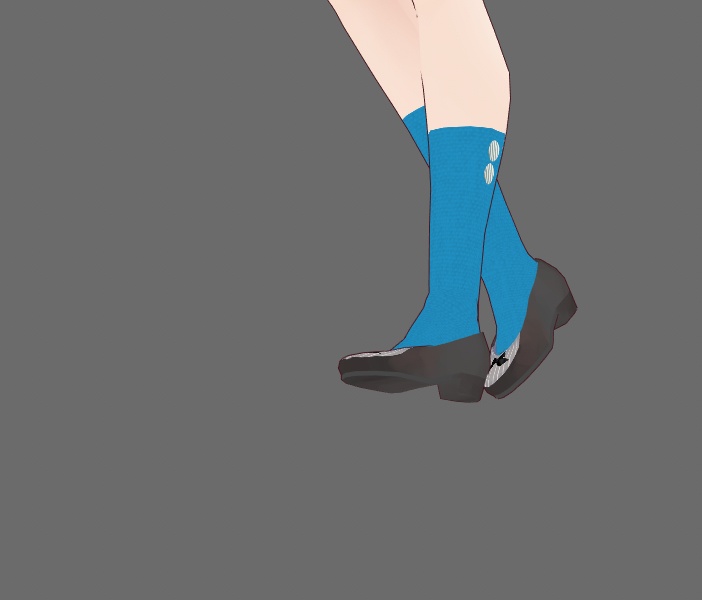 《VRoid用テクスチャ》リボンソックス黒、黄 ボタンソックス青