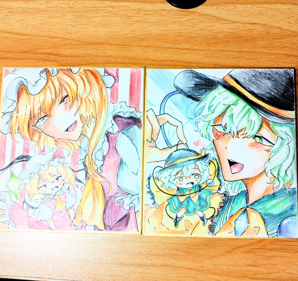 【東方Project】手描きミニ色紙 フラン・こいし