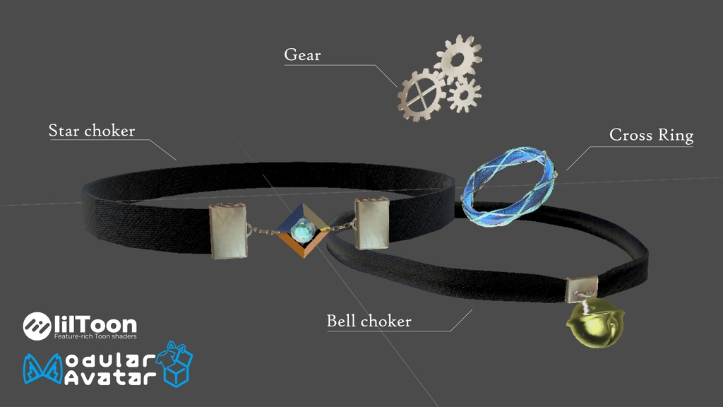 [VRChat使用想定]（無料）アバターアクセサリー N_accessory