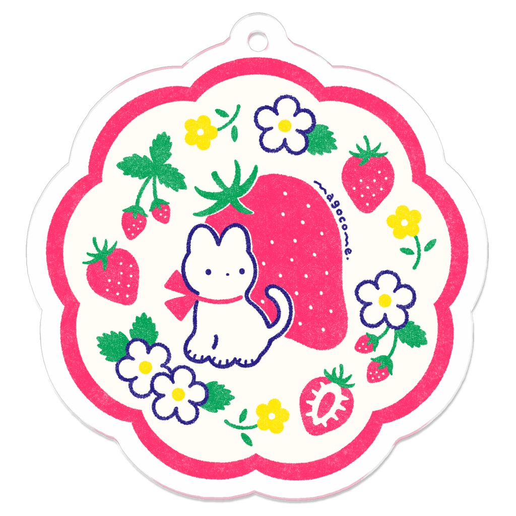 【アクリルキーホルダー】NEKOさん&イチゴ🍓