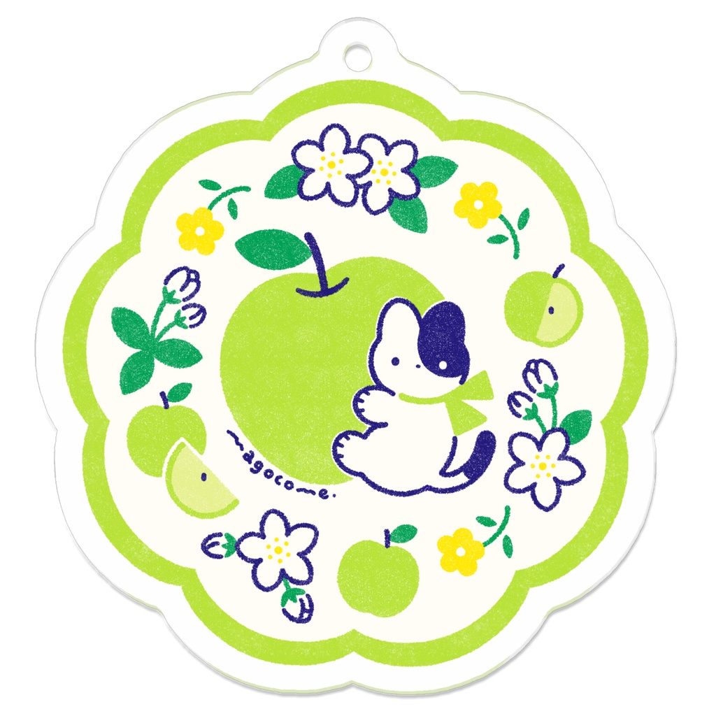 【アクリルキーホルダー】NEKOさん&リンゴ🍏