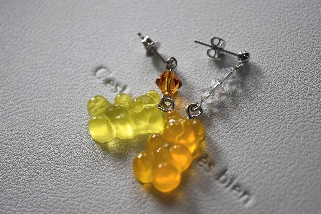 グミベアのピアス/イヤリング(レモン・オレンジ)【sucre séries】