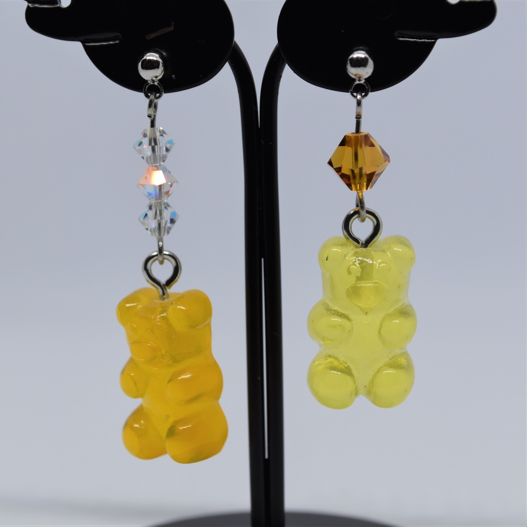 グミベアのピアス/イヤリング(レモン・オレンジ)【sucre séries】