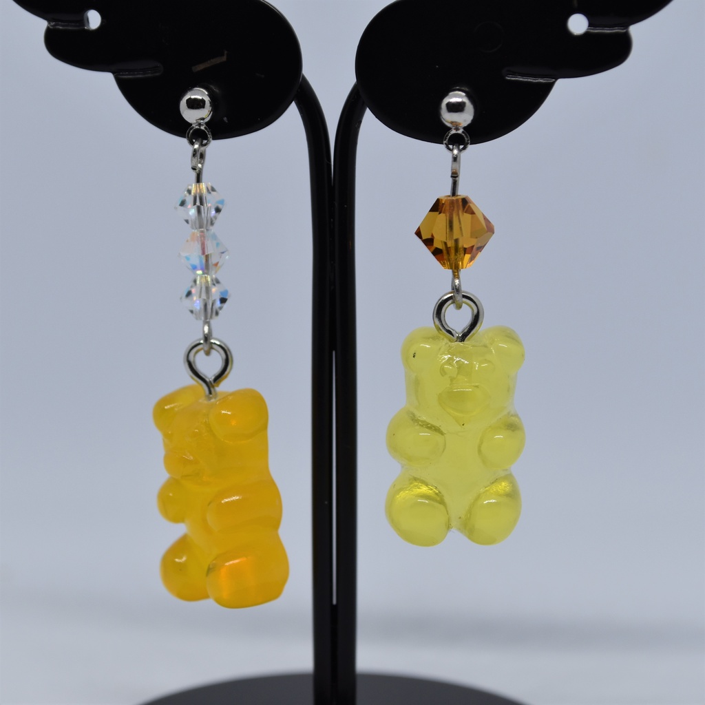 グミベアのピアス/イヤリング(レモン・オレンジ)【sucre séries】