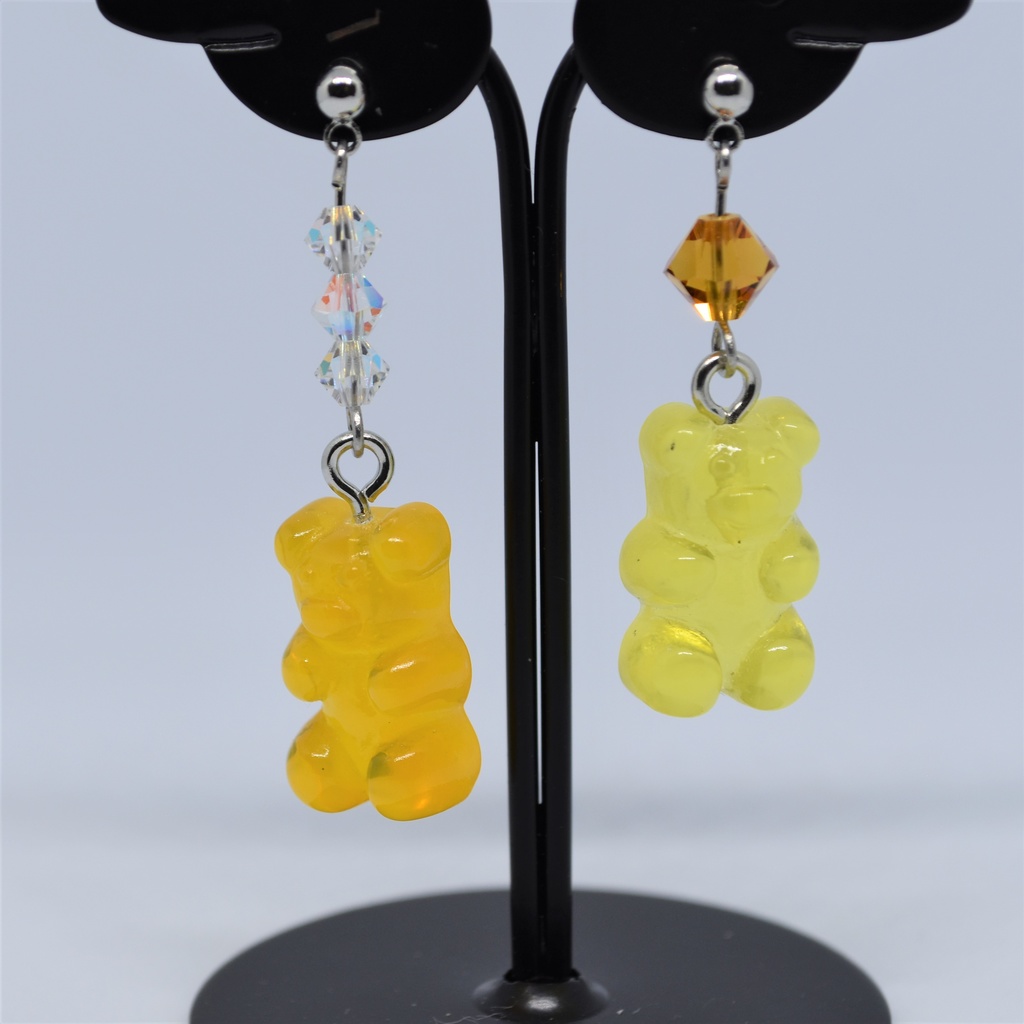グミベアのピアス/イヤリング(レモン・オレンジ)【sucre séries】