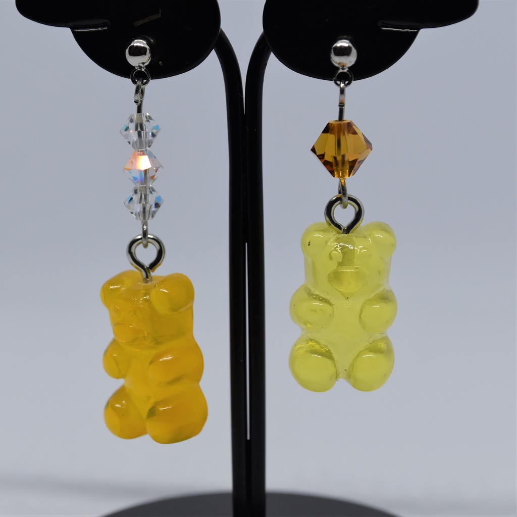 グミベアのピアス/イヤリング(レモン・オレンジ)【sucre séries】