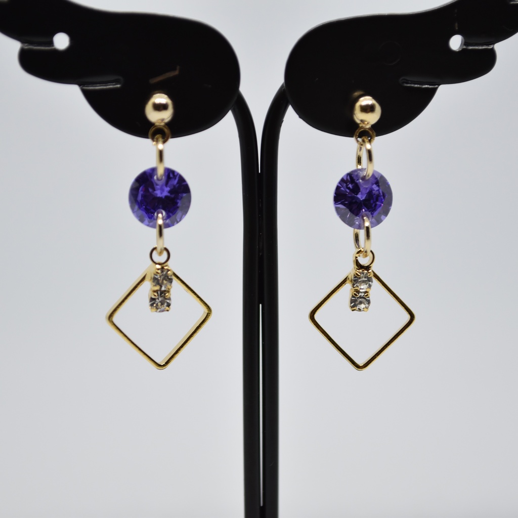 アメジスト・スクエア ピアス/イヤリング