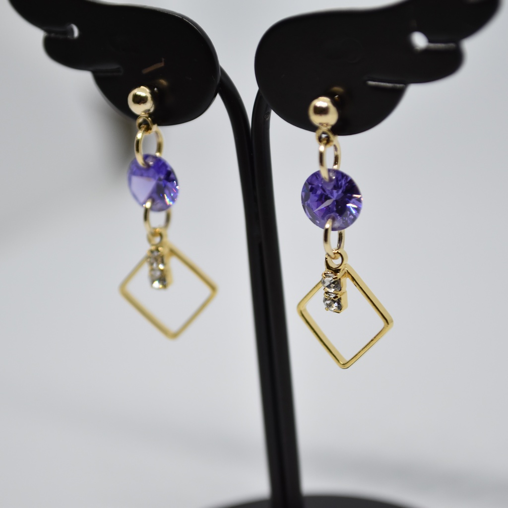 アメジスト・スクエア ピアス/イヤリング