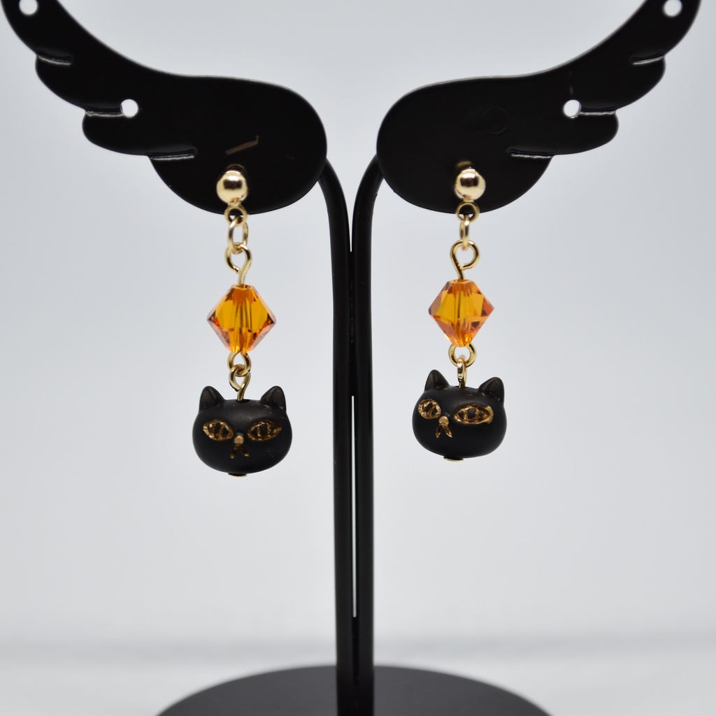 ハロウィンな黒猫さんのピアス/イヤリング