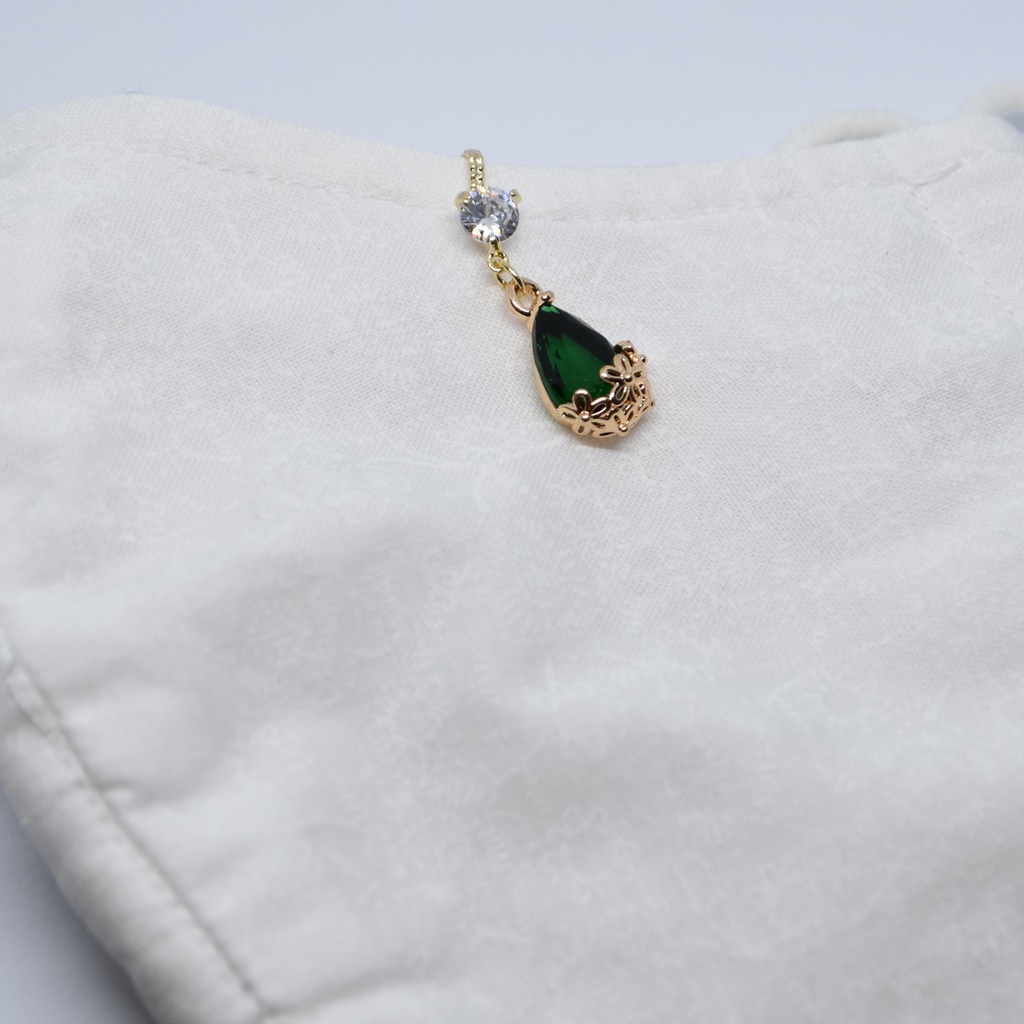 硝子どろっぷのマスククリップ 深緑