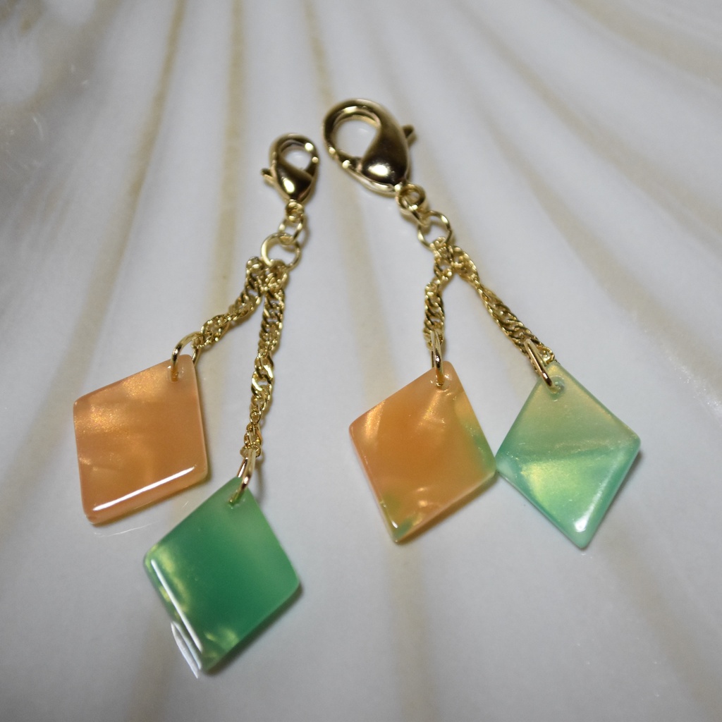 赤肉メロンのピアス/イヤリング(チャーム変更可)【レトロ喫茶シリヰズ】