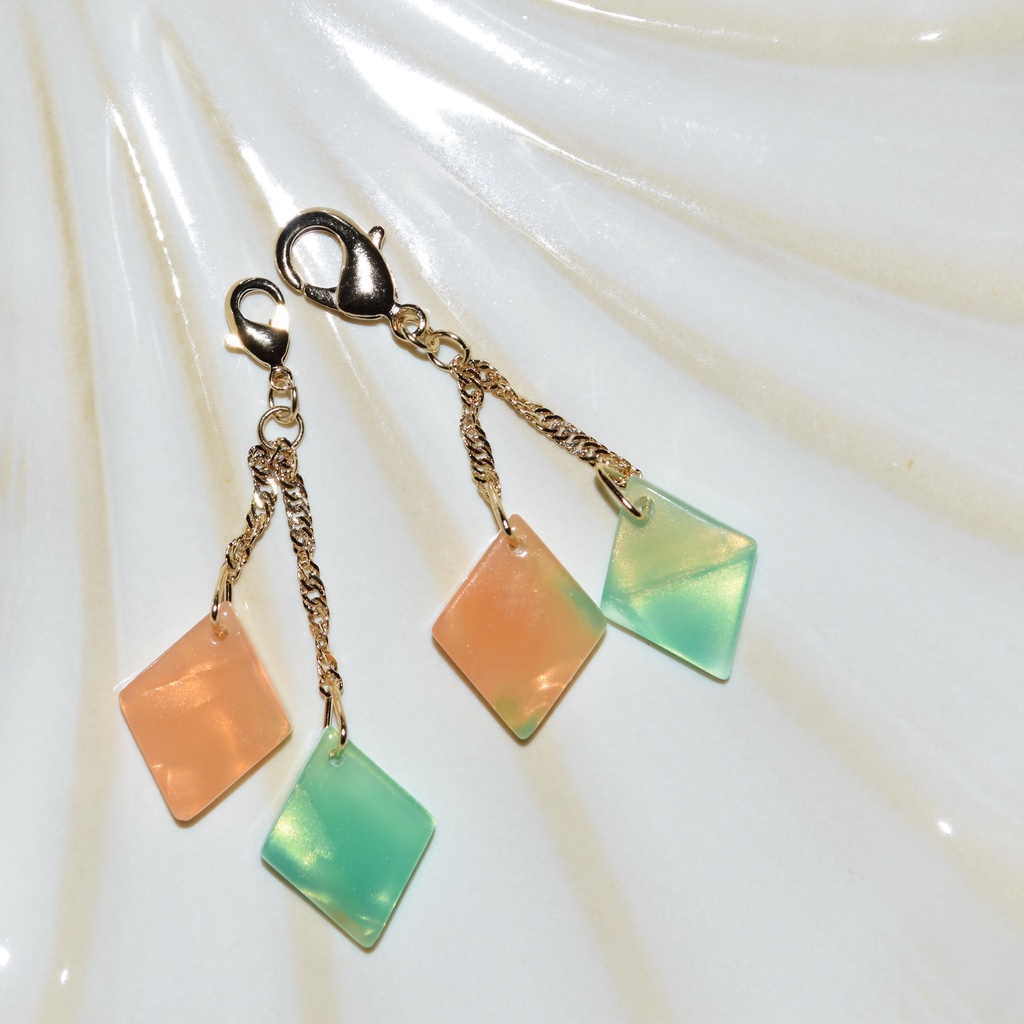 赤肉メロンのピアス/イヤリング(チャーム変更可)【レトロ喫茶シリヰズ】