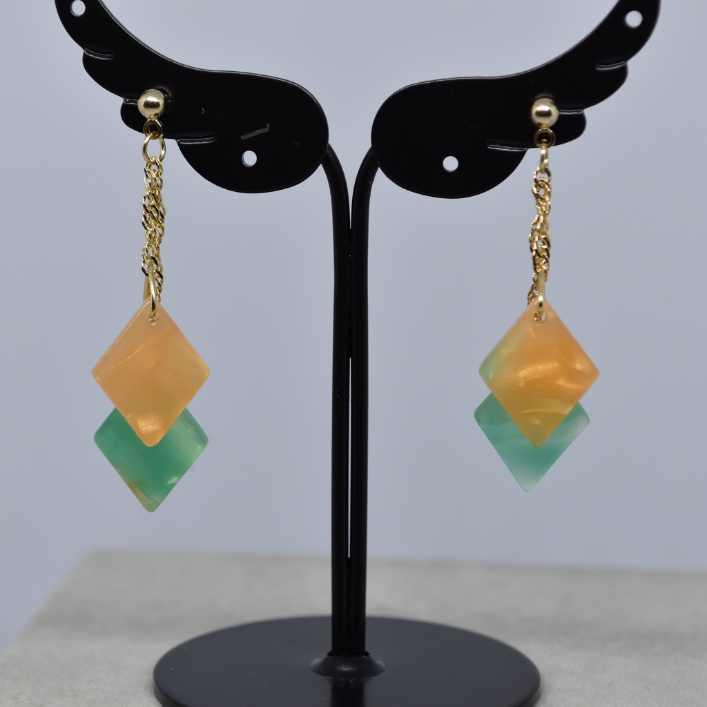 赤肉メロンのピアス/イヤリング(チャーム変更可)【レトロ喫茶シリヰズ】