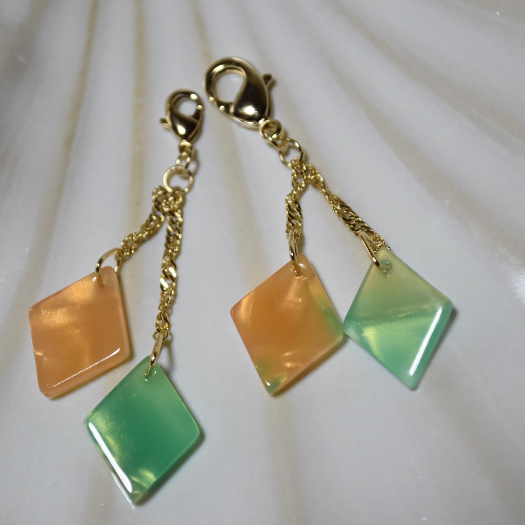 赤肉メロンのピアス/イヤリング(チャーム変更可)【レトロ喫茶シリヰズ】