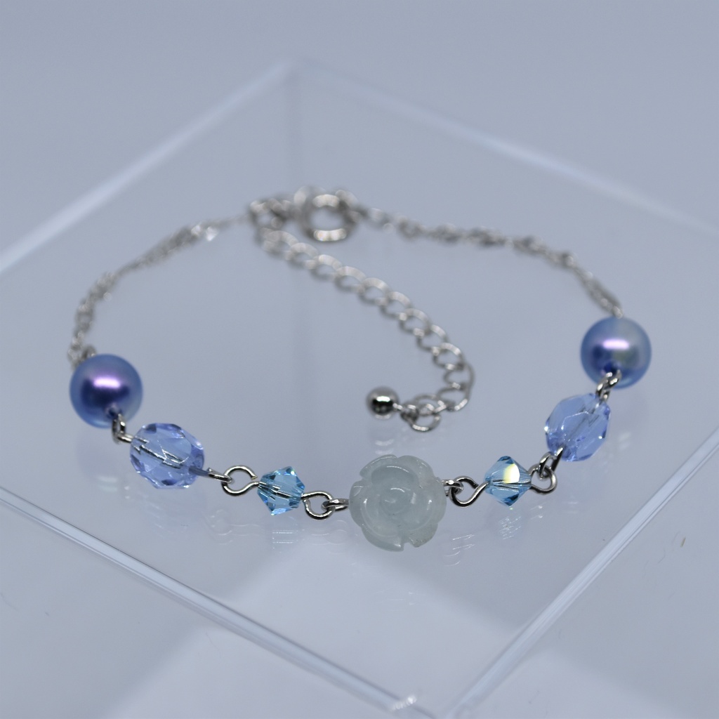 青薔薇の庭園 ブレスレット(アクアマリン)