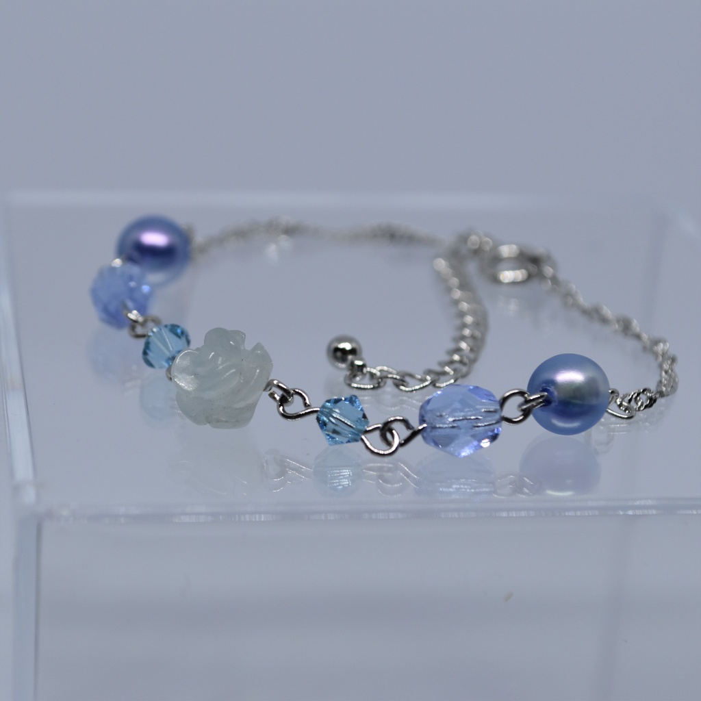 青薔薇の庭園 ブレスレット(アクアマリン)