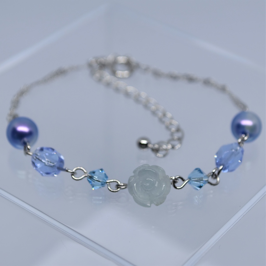 青薔薇の庭園 ブレスレット(アクアマリン)