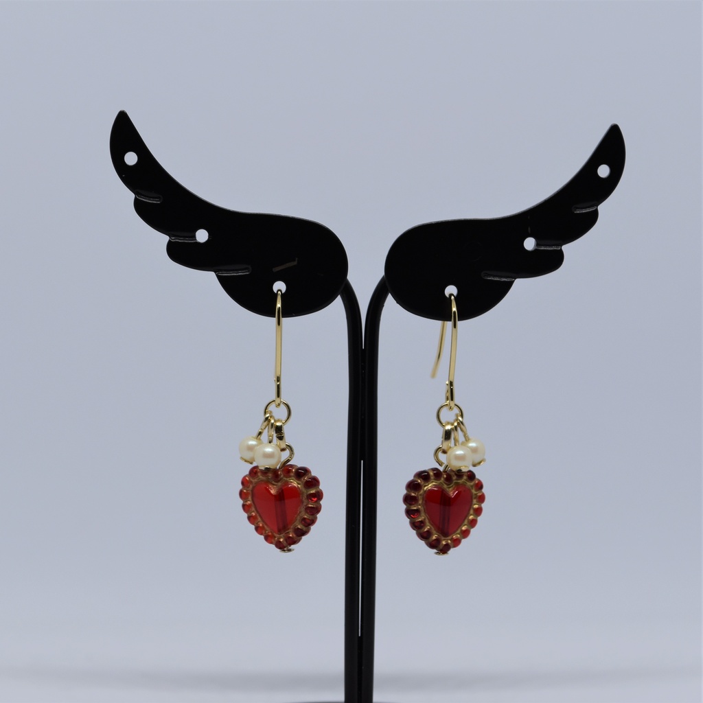 ぷっくりハートのフックピアス