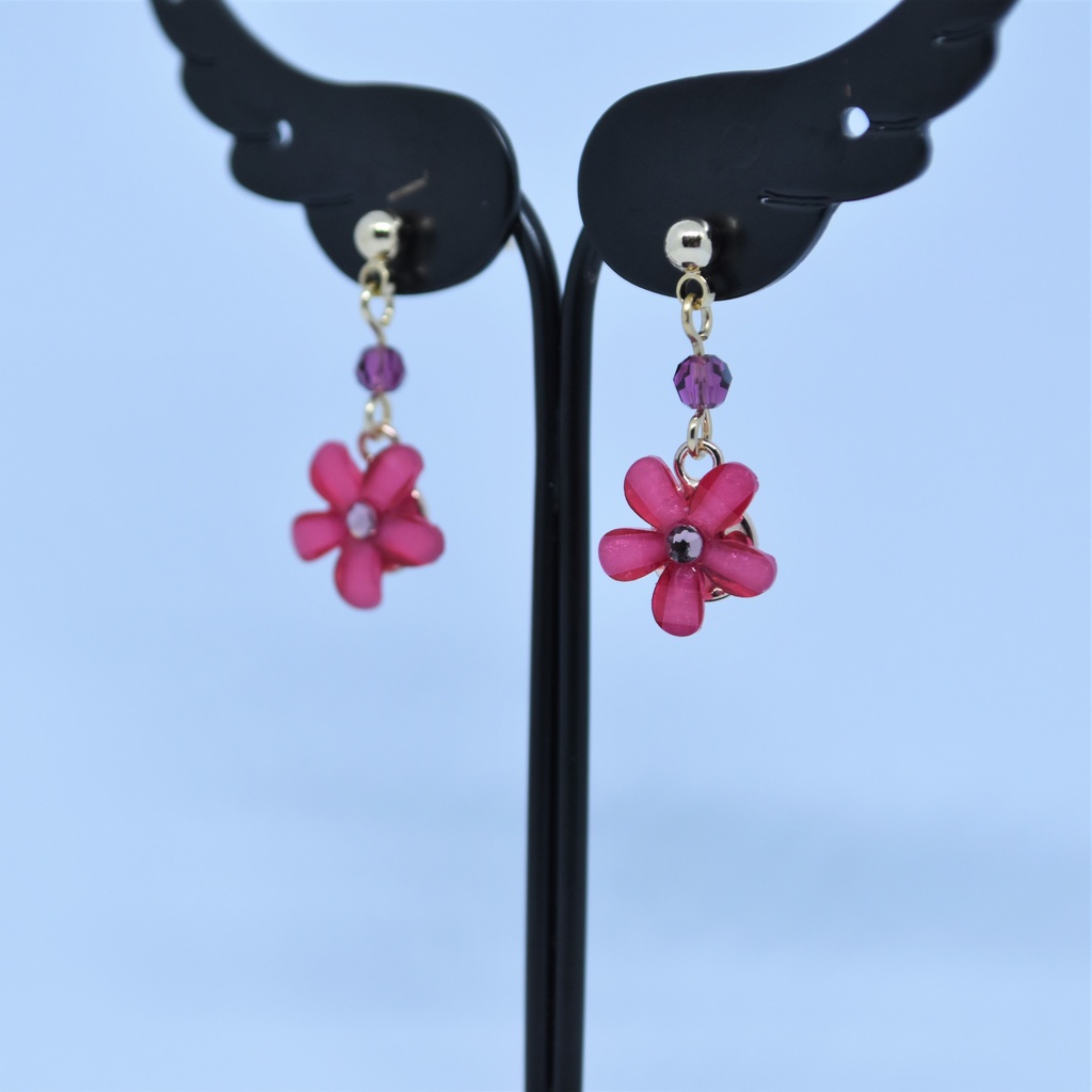 ピンクフラワーのピアス/イヤリング