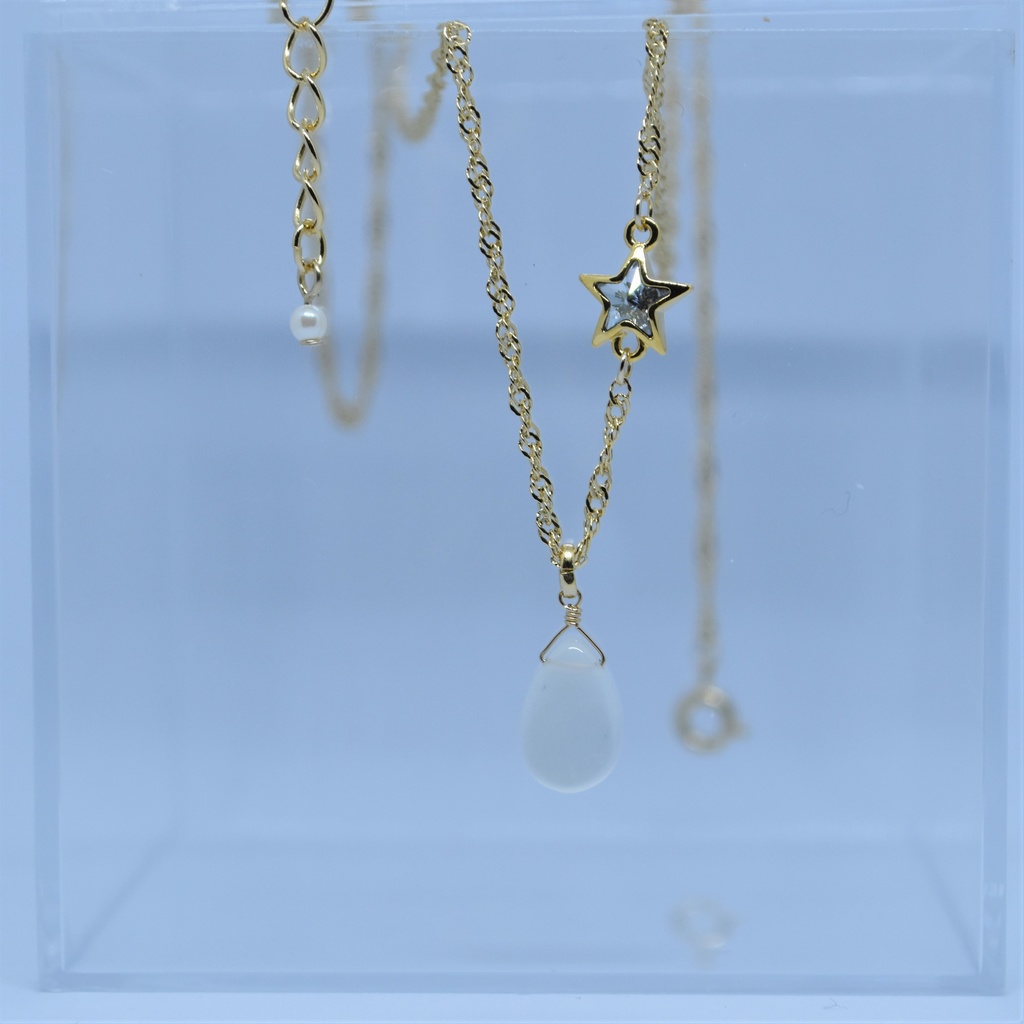 雪夜のペンダントセット(ペンダント・耳飾り)