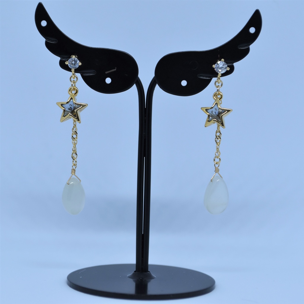 雪夜のペンダントセット(ペンダント・耳飾り)