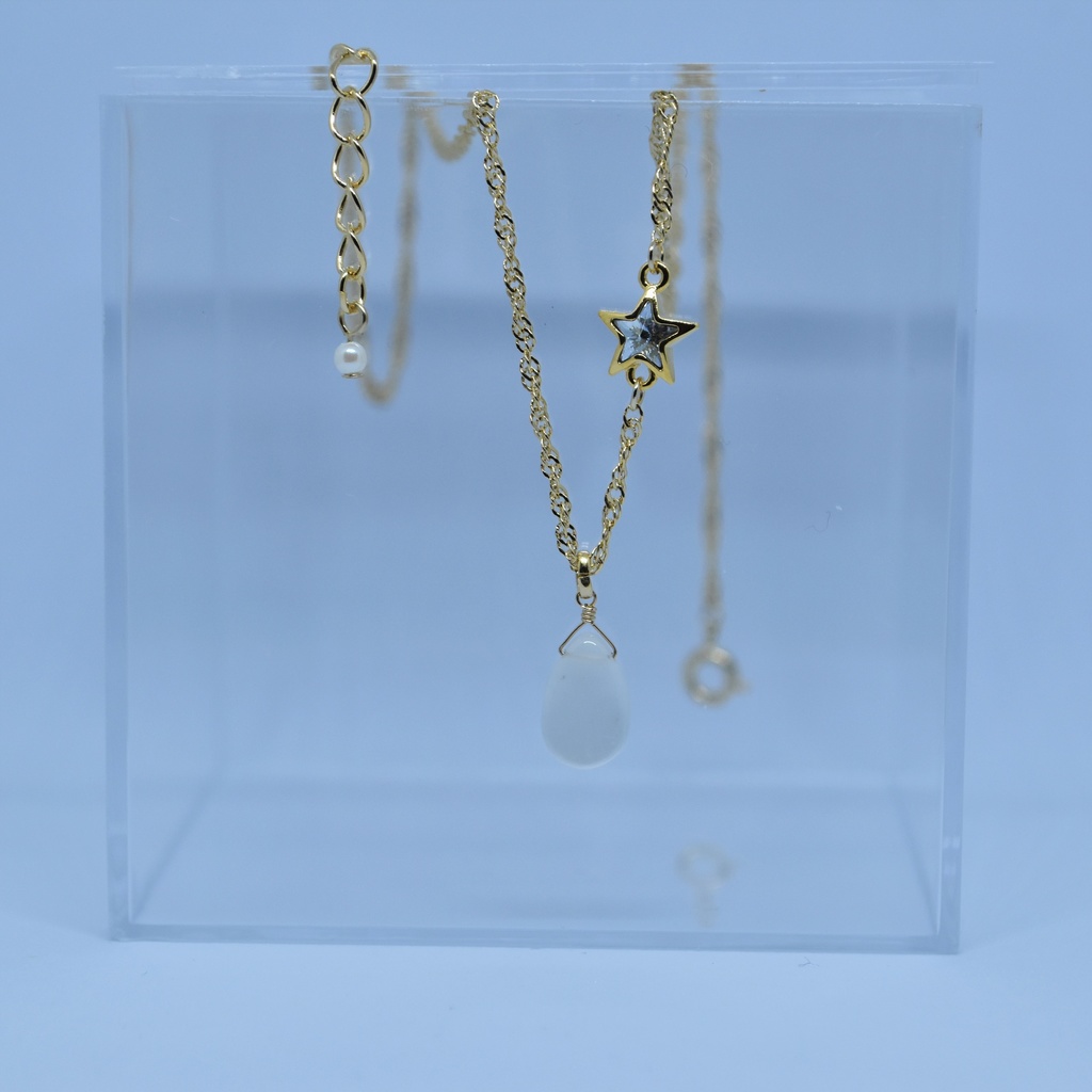 雪夜のペンダントセット(ペンダント・耳飾り)