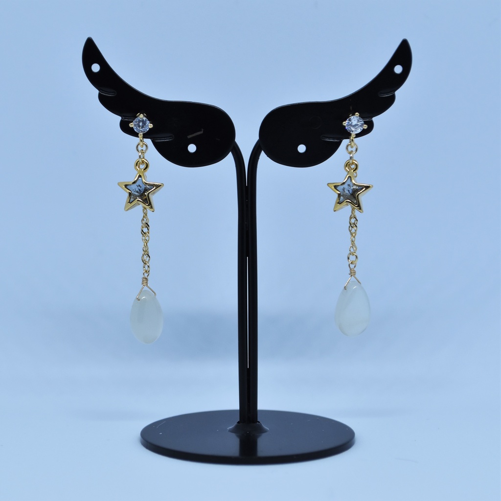 雪夜のペンダントセット(ペンダント・耳飾り)