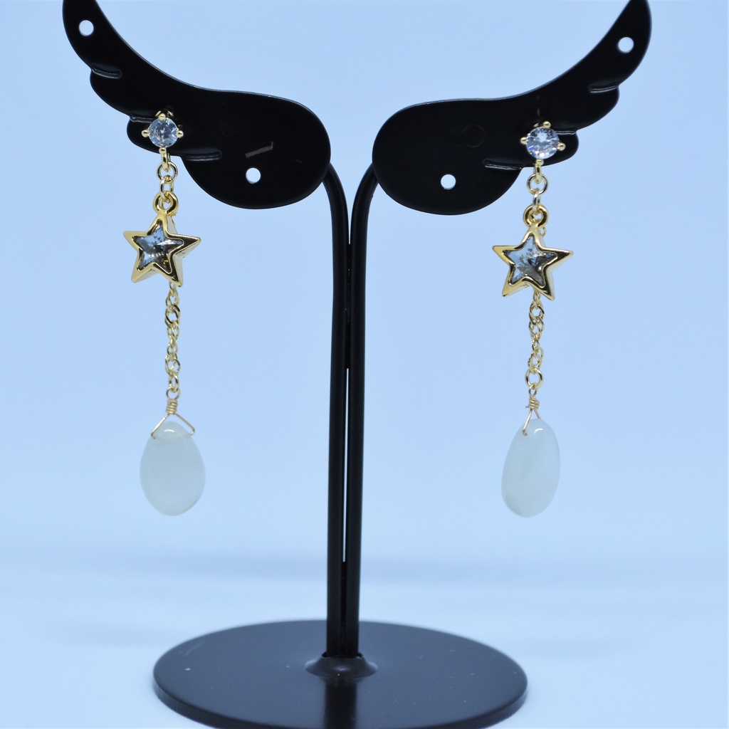 雪夜のペンダントセット(ペンダント・耳飾り)