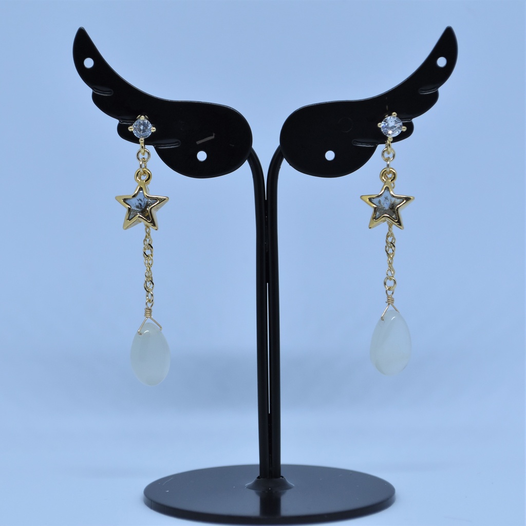 雪夜のペンダントセット(ペンダント・耳飾り)